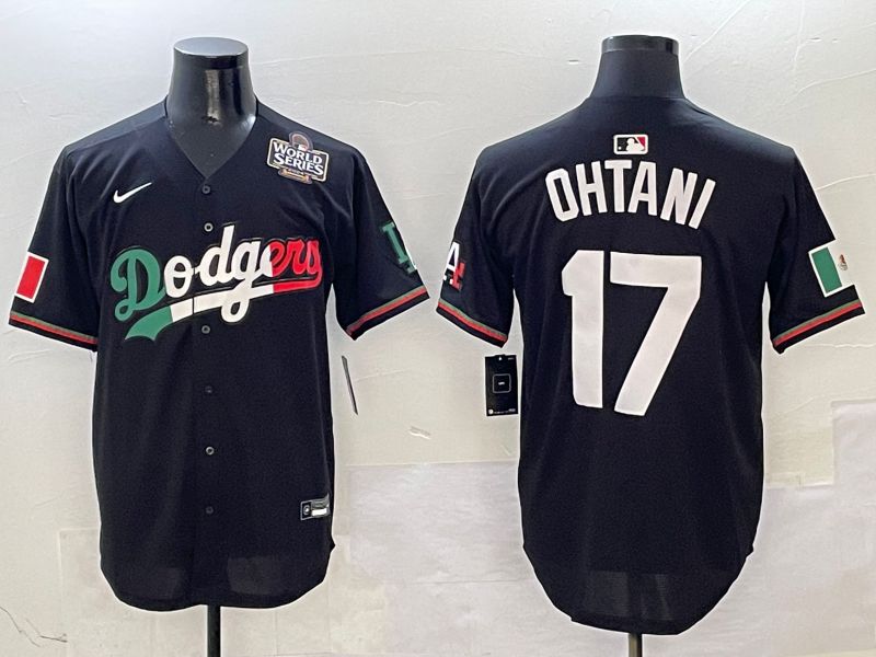 Men Los Angeles Dodgers 17 Ohtani Black Mexico Nike 2025 MLB Jersey style 17